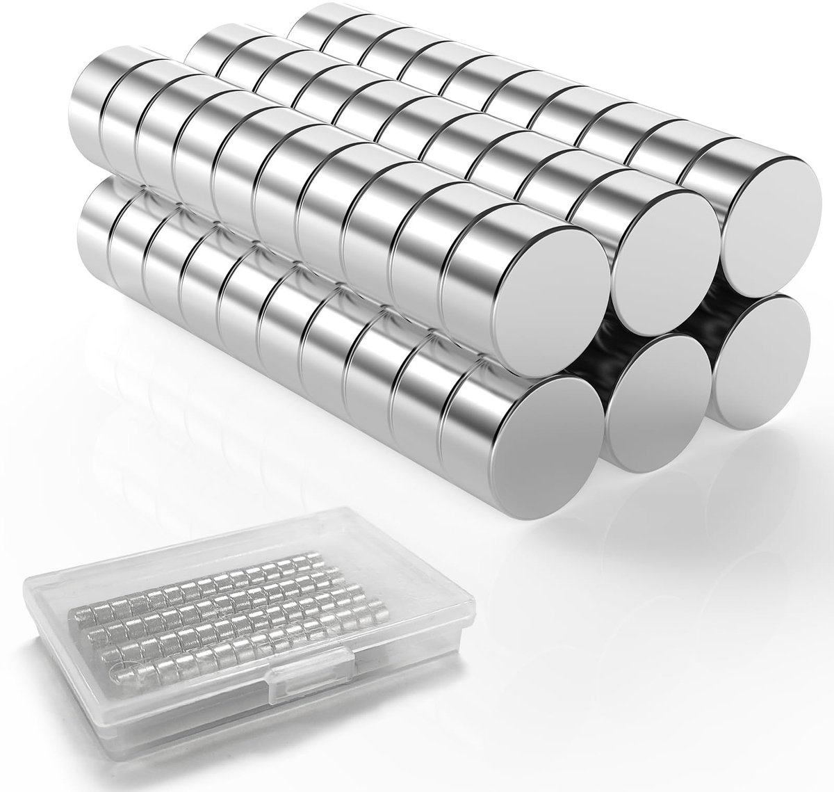 Dailygoods- Neodymium Magneten 60 Stuks - Sterke Mini-Magneten - 5 x 3 mm - Voor Magneetbord/Prikbord - Robuust - Corrosiebestendig