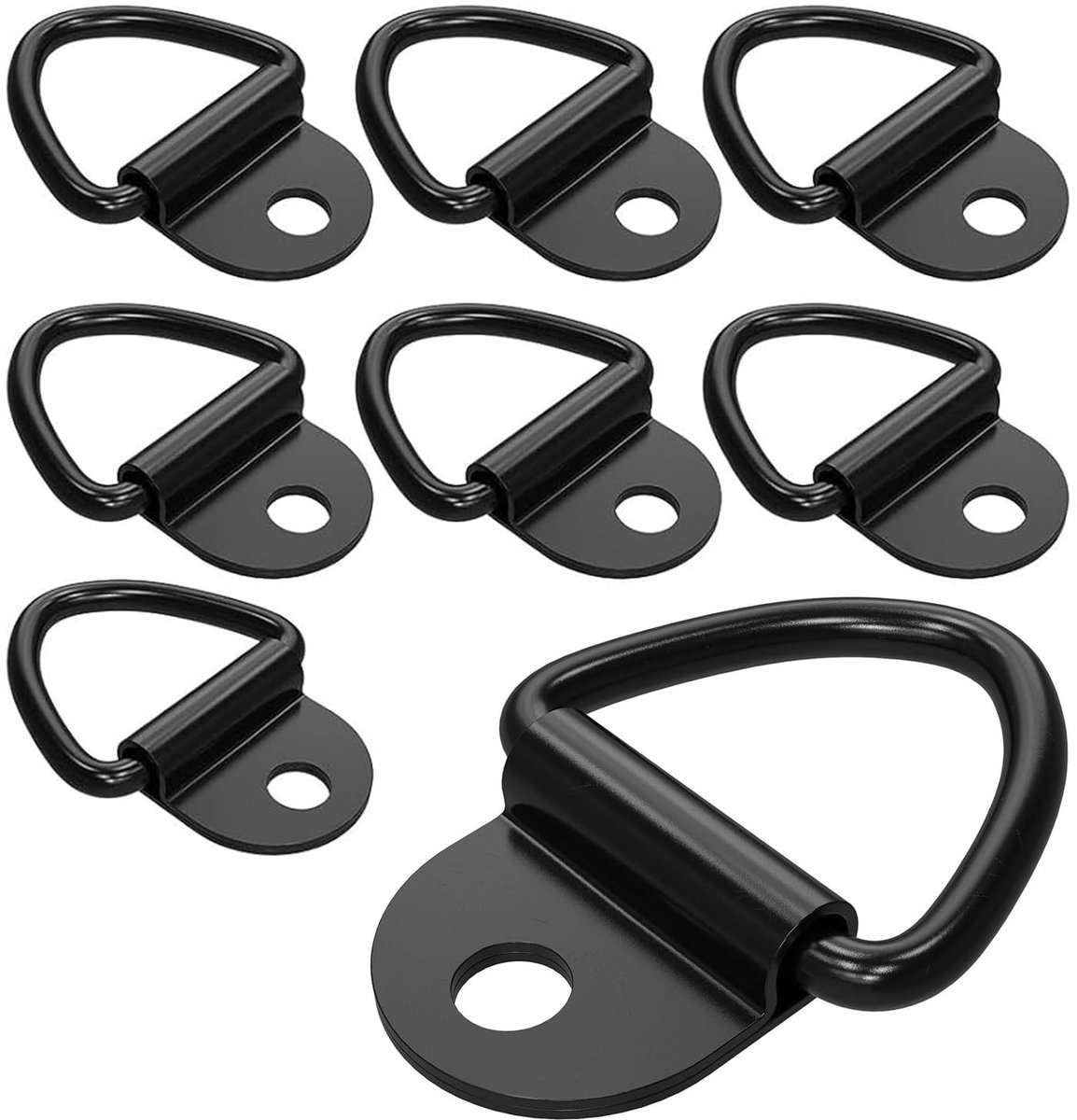 Dailygoods- Lasher Heavy Duty - V-Ring Bevestigingsankers - 8 Stuks - Roestvrij Staal - Zwart - Tot 453kg Belastbaar - Bevestigingsring