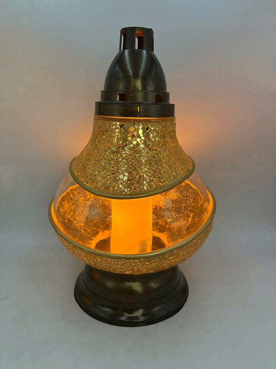 Premium Mozaïek Znicz - Handgemaakt Gouden Glas - 38cm