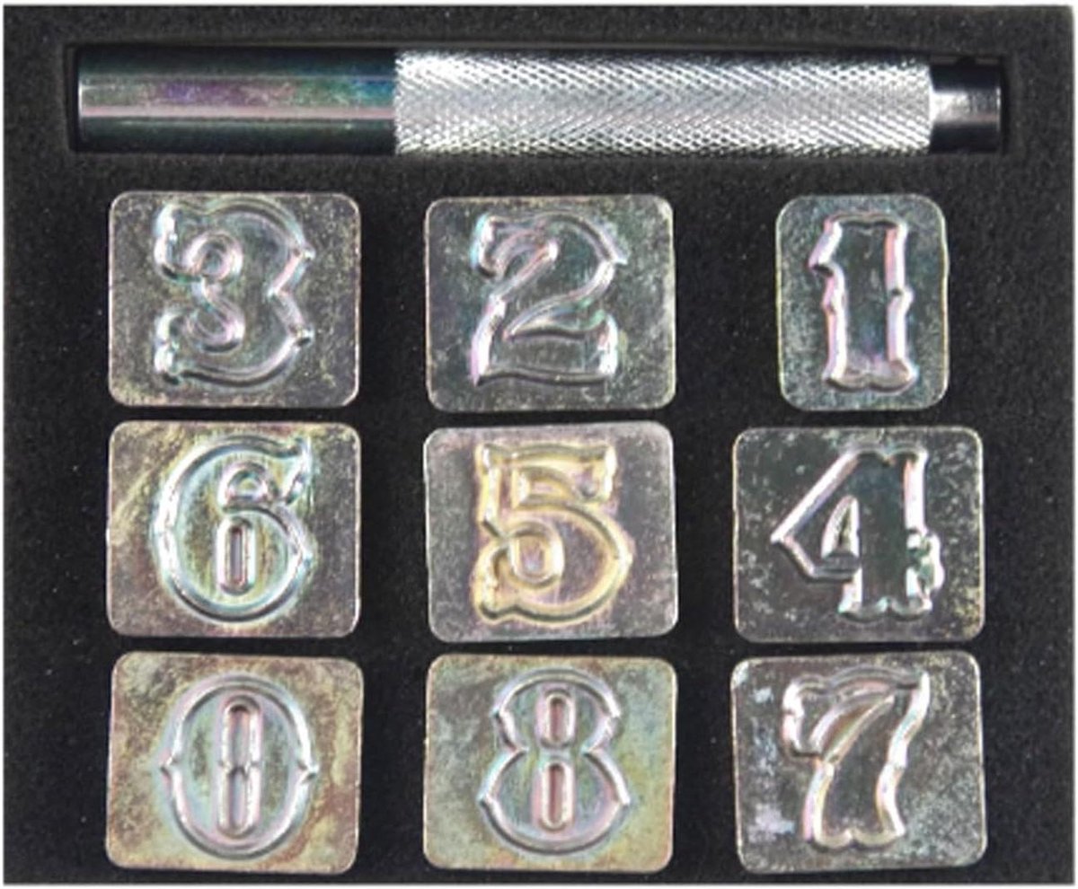 Metalen stempelset - Leerpatronen ponsen - Leerbewerking - Precisie patronen - 9 stuks set - Zilverkleurig