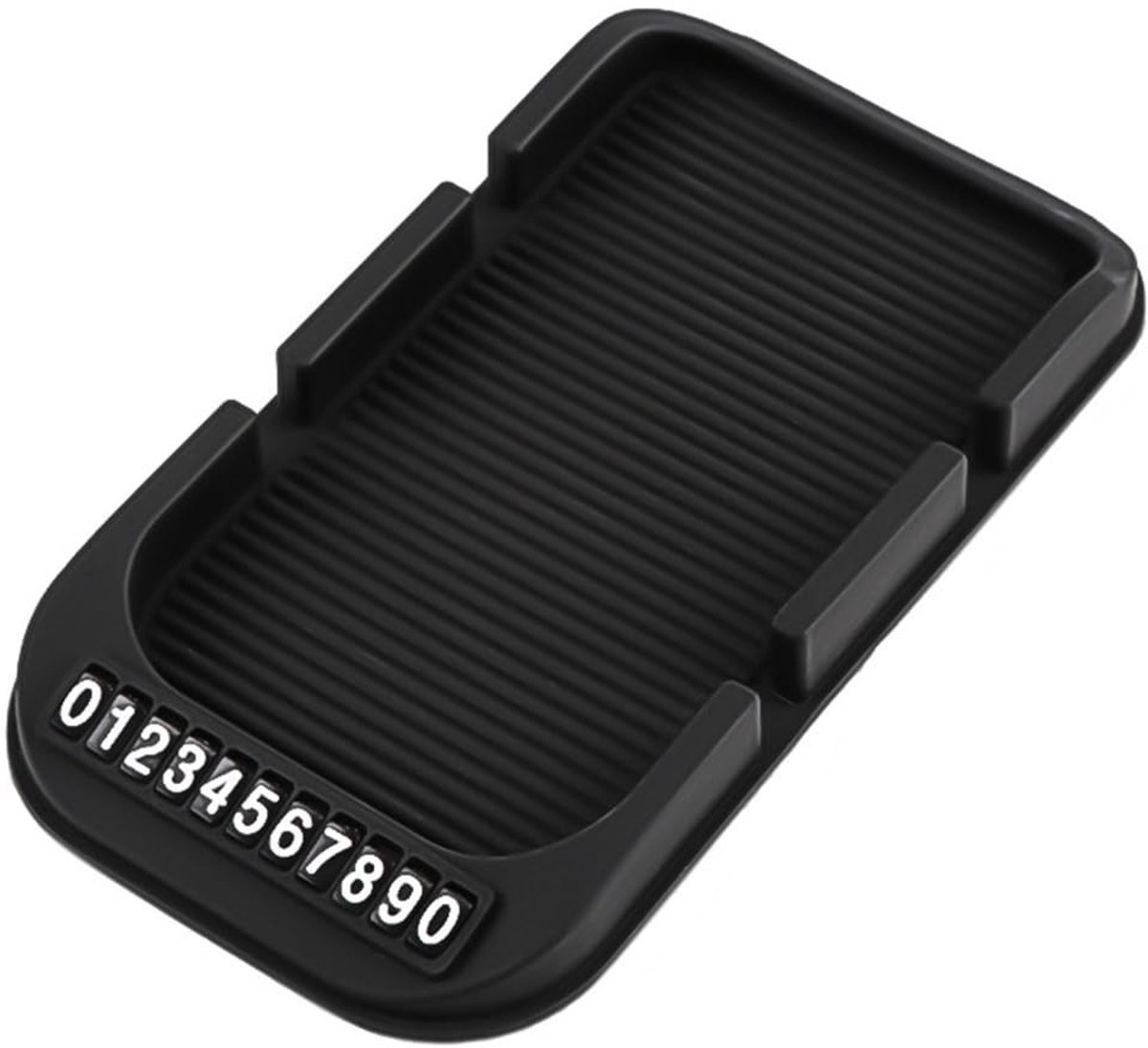 Dailygoods- Anti-slip Pad 3-in-1 - Dashboard Mat - Telefoon Organizer - Antislip Mat - Zwart - PVC 20x11 cm - Dashboardmat