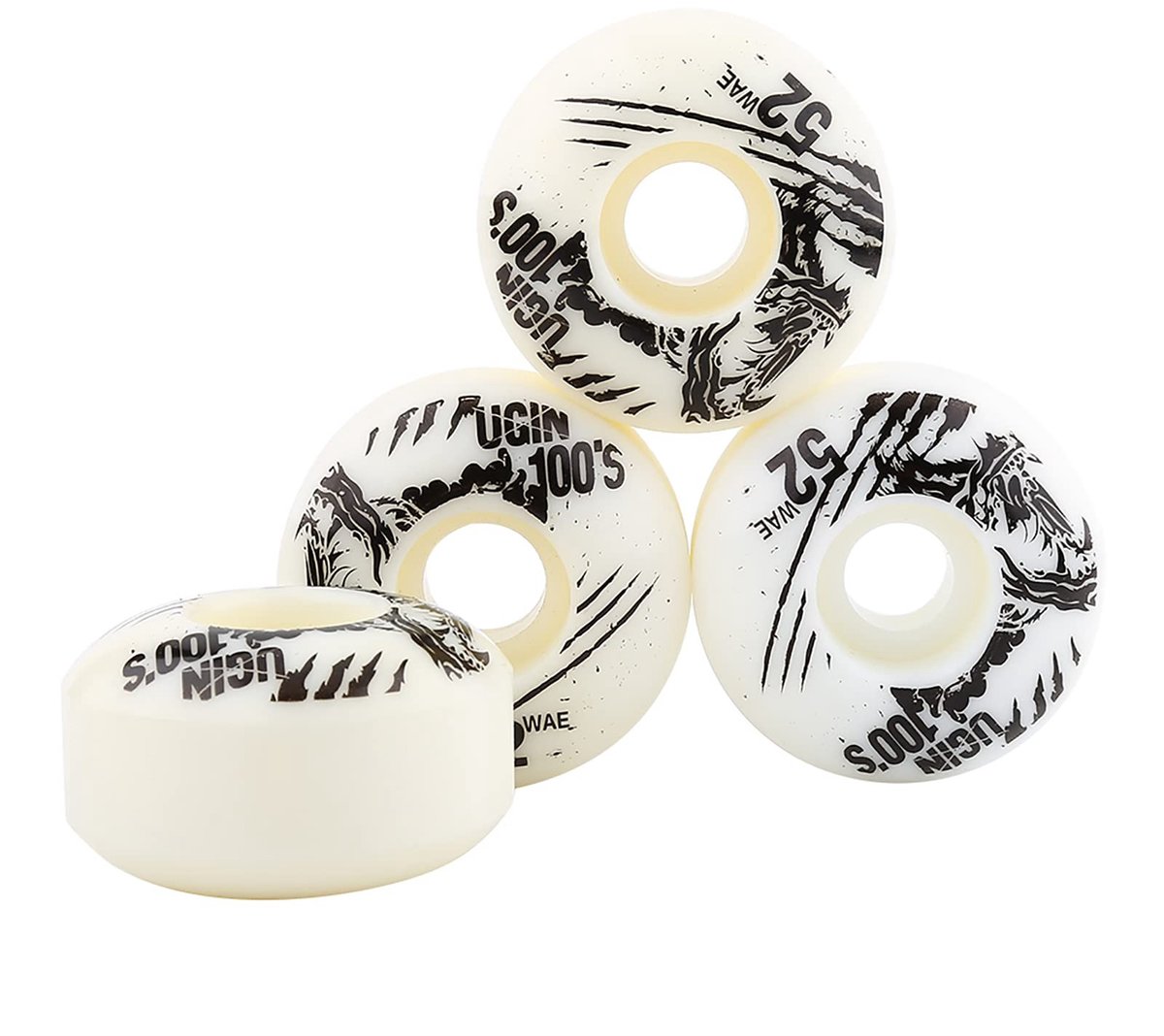 Dailygoods- Skateboard Wielen 52mm - 4 Stuks/Set - Duurzaam PU - Stabiel - Geschikt voor Ruw Terrein - Hardheid SHR-100A - Skatewielen
