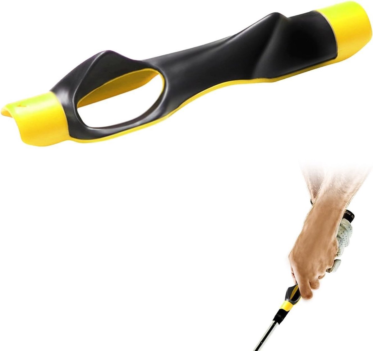 Dailygoods- Golftrainer voor Kinderen - Club Grip Trainer - Antislip TPR - Swing Corrector - Verbeterde Handplaatsing - Veilig Bevestigingsontwerp - Golfhandschoen