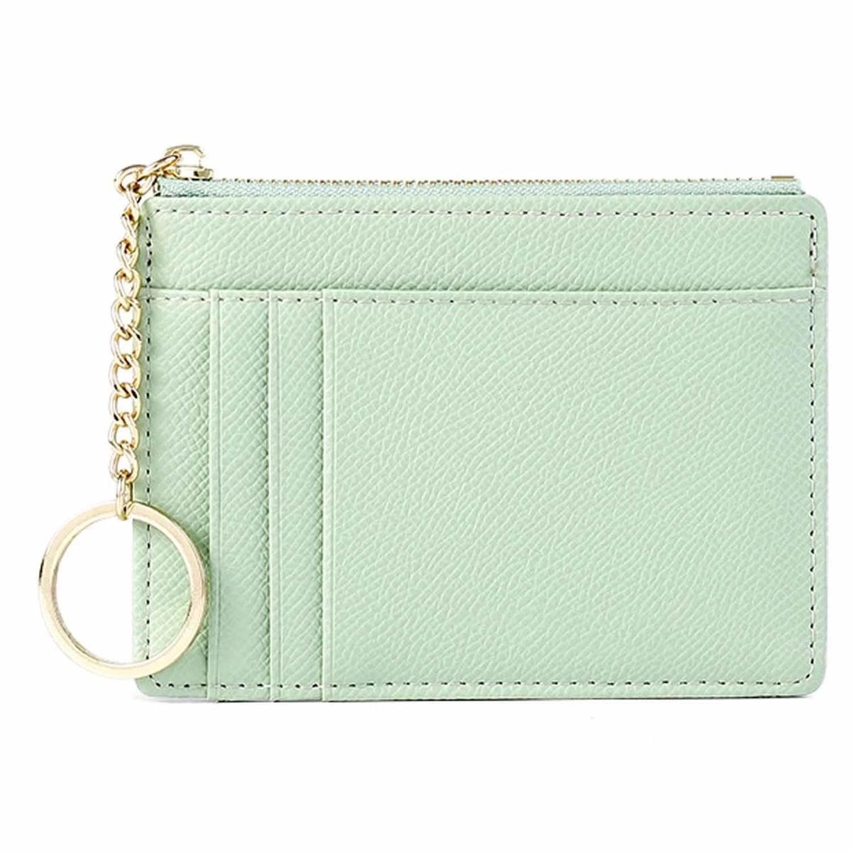 Dailygoods- Kaartenorganizer dames - Compacte RFID-mini-portemonnee - Muntenzakje - Slank ontwerp - Duurzame rits - Veilig geldopslag