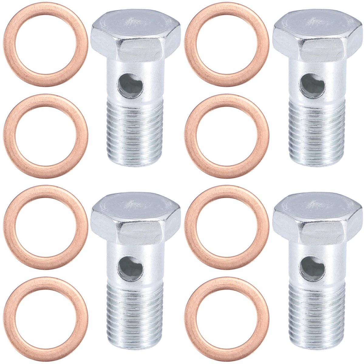 Dailygoods- Schroefset 35mm Lengte - Motorfiets Holle Schroeven - 12 Stuks - Zilveren Kleur - Precisie Bewerkt - Duurzaam Metaal - Motorfiets Bouten