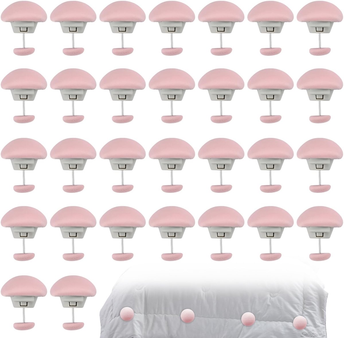 Dailygoods- Dekbedovertrekset 30 stuks - Dekbedclips voor dikke dekbed - Quiltbevestiging - Robuuste deknaalden - Voor dekbedden en lakens - 32 x 26 mm