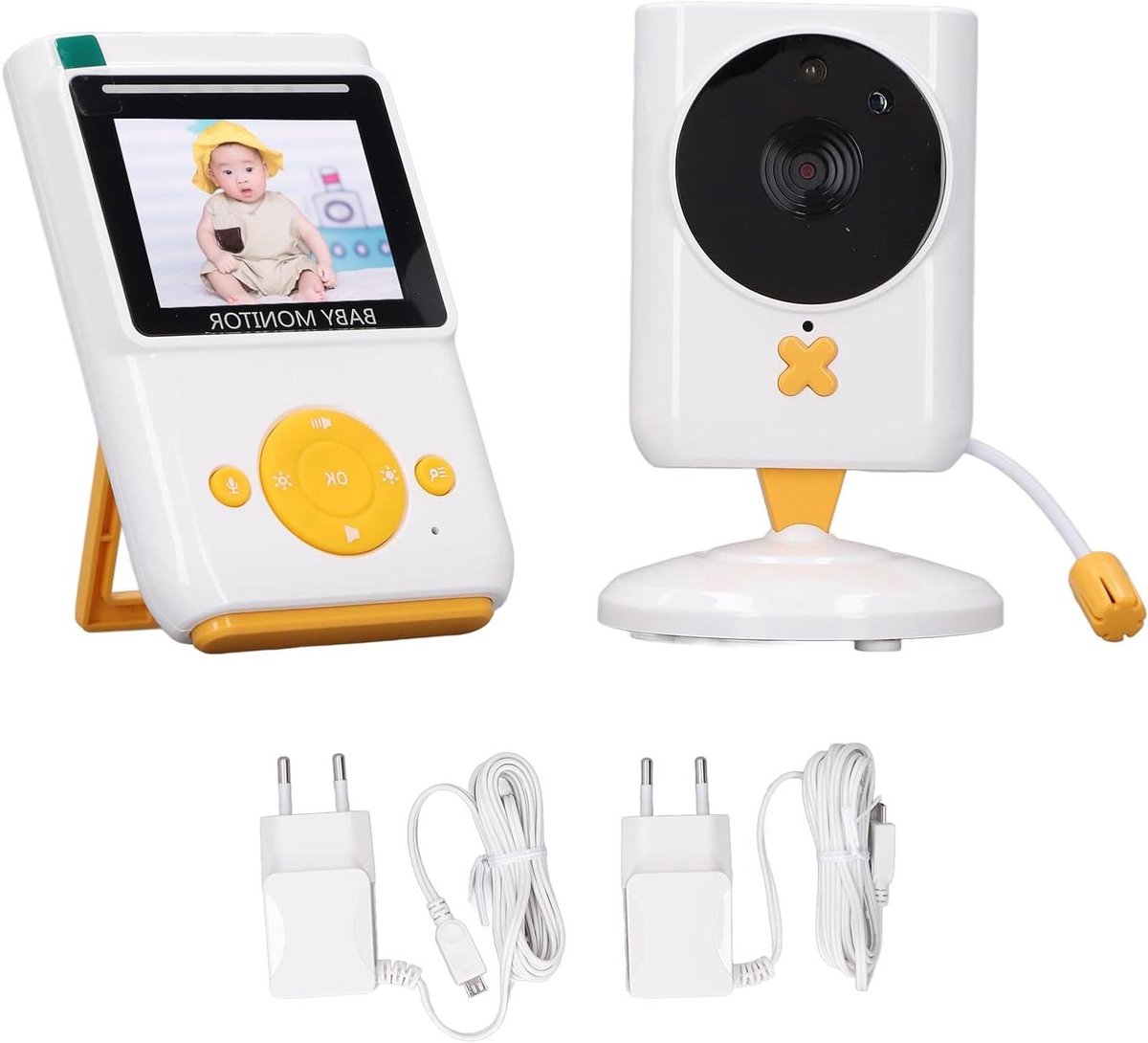 Baby Camera Monitor - Kind Bewakingssysteem - Baby Veiligheid - Ingebouwde Nachtvisie - HD Beeld - Wit