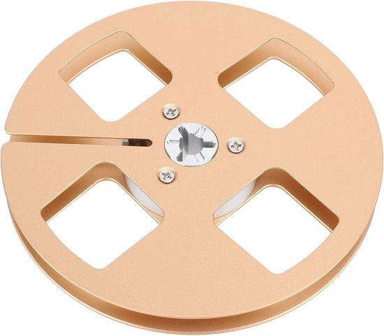 Lege Spoel - Tape Spoel - Muziek Opnemen - Aluminium Constructie - 5 Inch Diameter - Goud — afbeelding 4