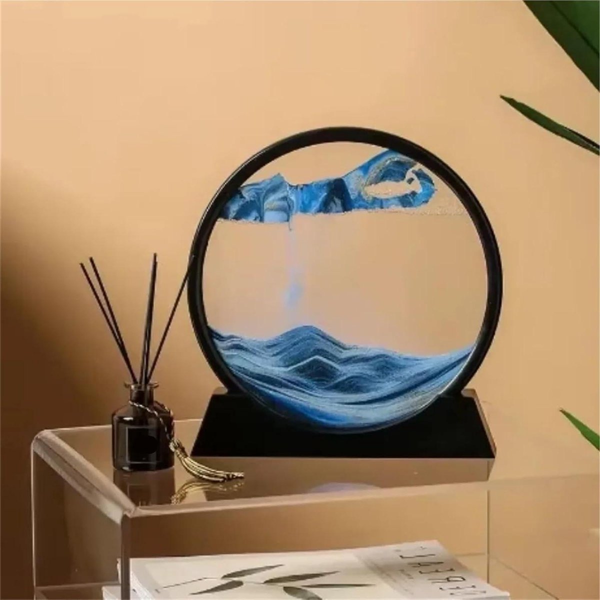 Zandloper - Bewegend Zand - Woondecoratie - 3D Zandlandschap - 7 Inch - Rood