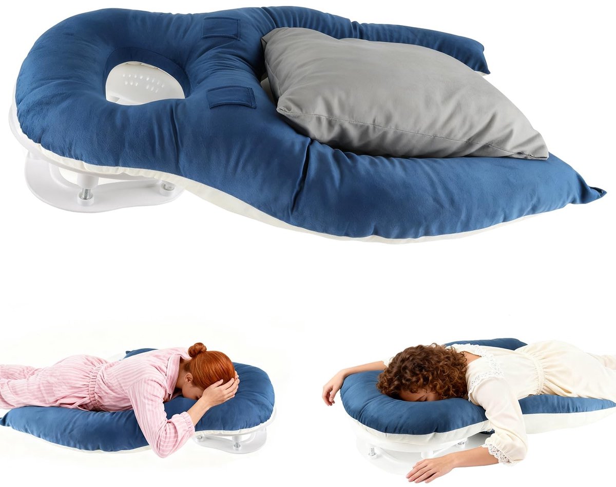 Dailygoods- Gezichtskussen Ergonomisch - Memory Foam Kussen - Verstelbare Hoofdsteun - Comfortabel Slapen - Voor Buikslapers - Thuisgebruik - Slapenkussen