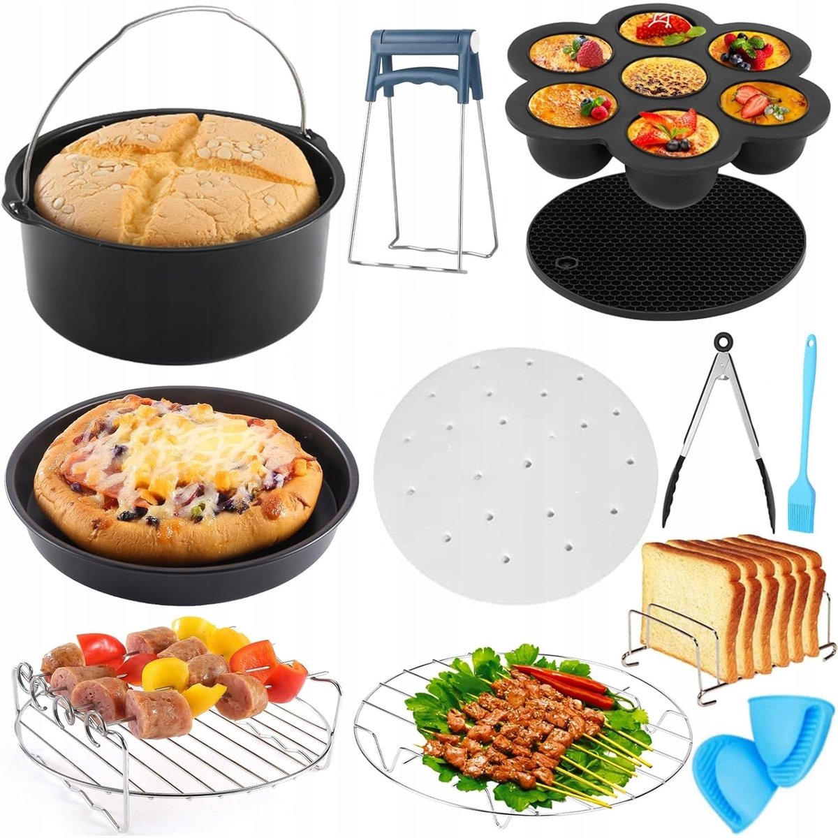 13-delige Airfryer Accessoireset - 7 Inch