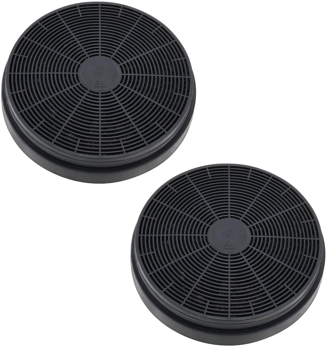 Dailygoods- Ventfilter 2 Stuks - Koolstof Houtskool - Afzuigkapfilter - Universeel - 175mm x 175mm x 35mm - Zwart - Hoogwaardige Geurabsorptie