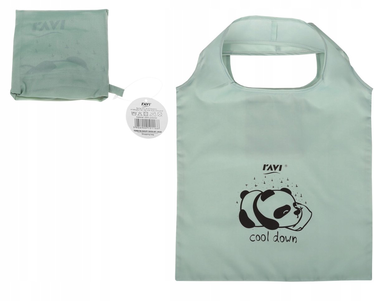 Ravi shopperbeker groen polyester, opvouwbaar in duarsman