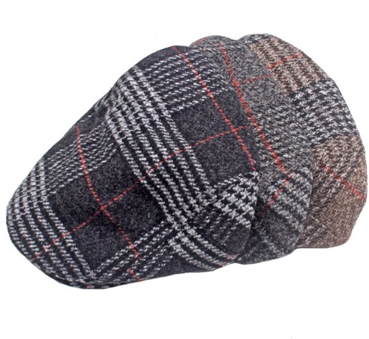 Heren herfst/winter baret, Britse retro stijl, geruite baseballpet, casual krantenjongenspet