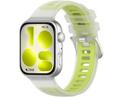 Stravo Jelly Siliconen Bandje – Dubbelkleurig Sportbandje – Geschikt voor Huawei Watch Fit 5 / Watch Fit 5 Pro / Watch Fit 4 / Watch Fit 4 Pro / Watch Fit 3 – Zacht & Flexibel – Geel
