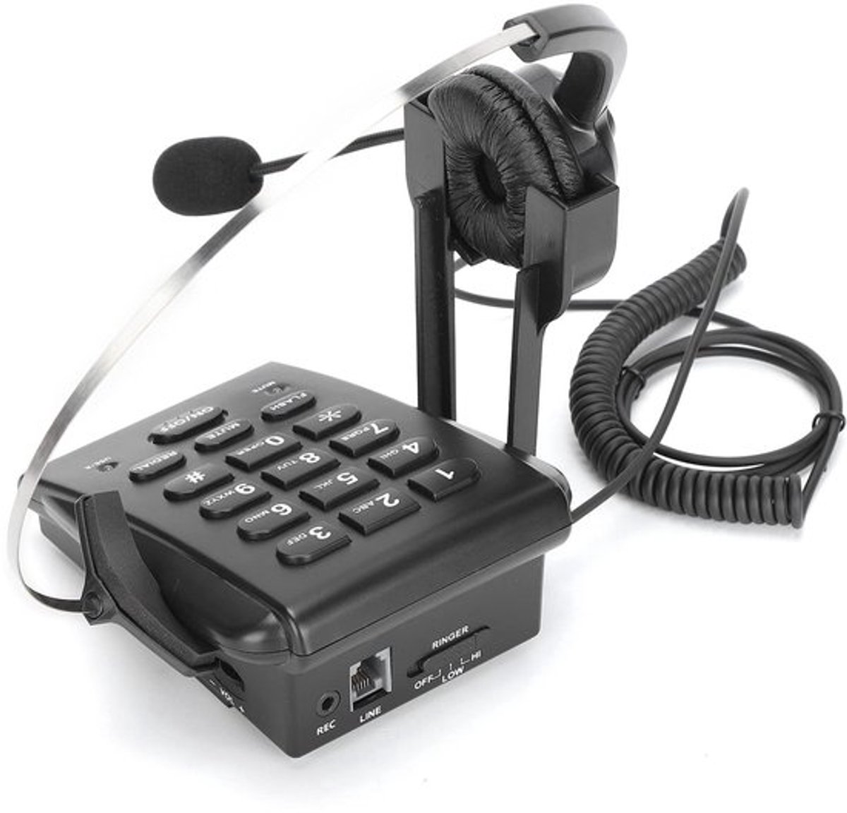 - Professionele Callcenter Telefoon - Ruisonderdrukkende Headset - Voor Kantoor Gebruik - Duidelijke Geluidskwaliteit - Handmatige Bediening ...