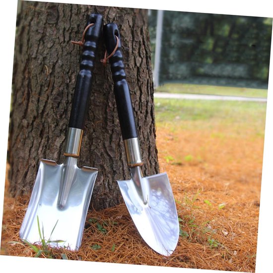 Metalen Tuinschep - Handspade Oppot - Planten Verpotten - Roestvrij Staal - 49 cm - Houtkleurig — afbeelding 2