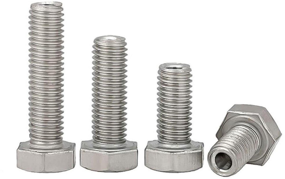 Holle Schroefbouten - Zeskant M8 - Bevestigen Bouw - Roestvrij Staal - M8x35mm - Zilverkleurig