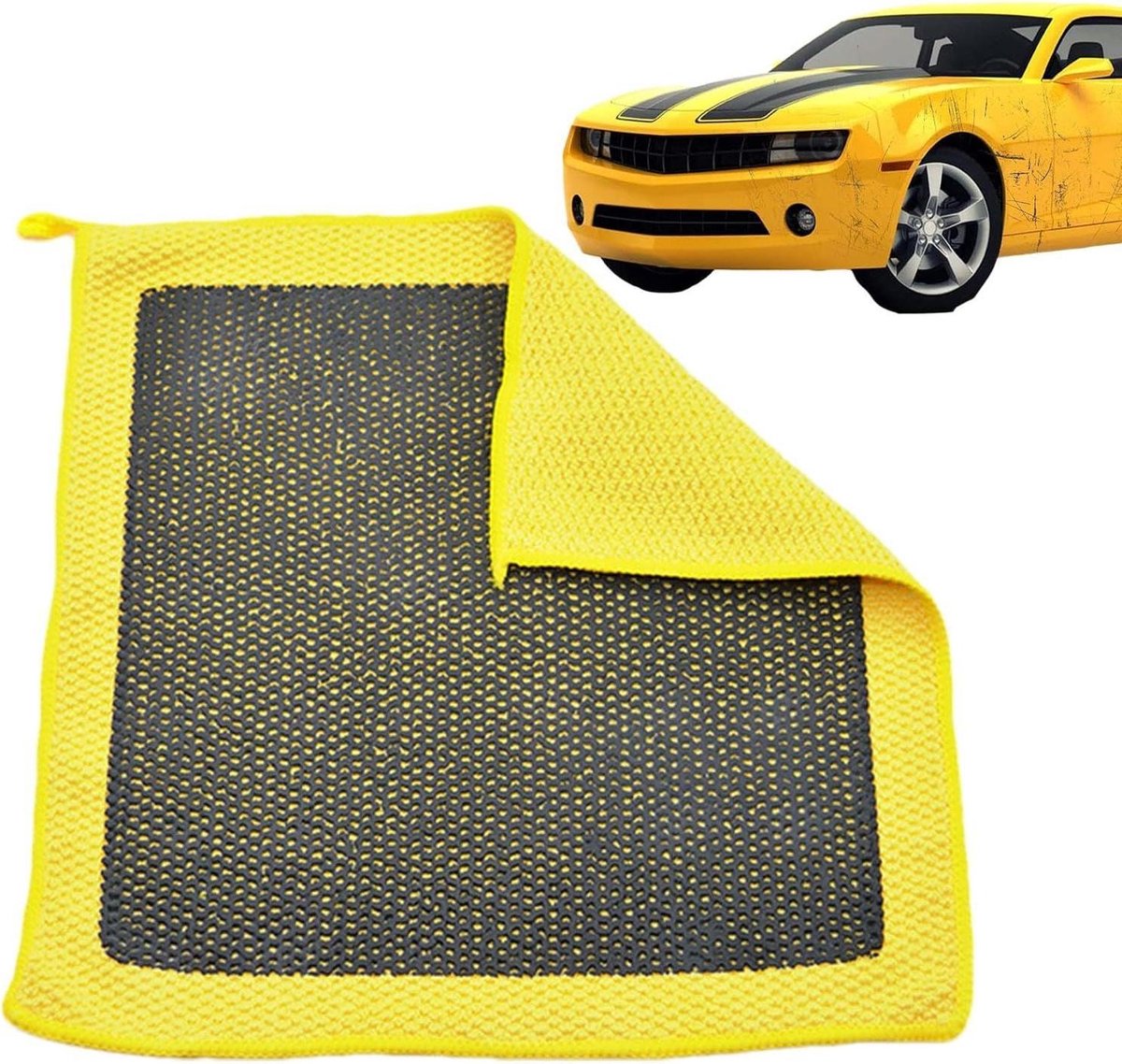 Auto Kleihanddoek - Reinigingsdoek - Auto Oppervlak Reinigen - Krasvrije Decontaminatie - 30 x 30 cm - Geel