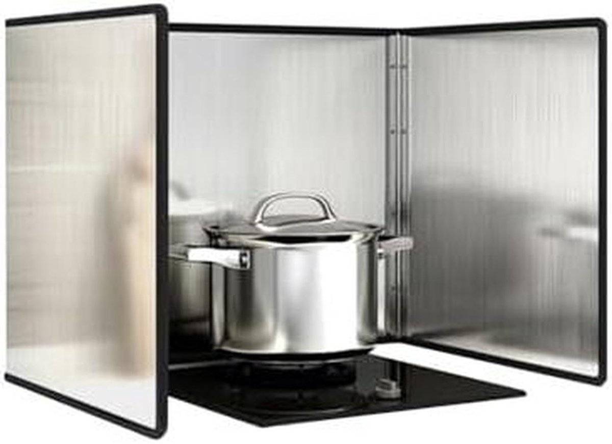 Keuken Spatscherm Vet Vanger Schoon Koken Opvouwbaar Ontwerp 30x40cm Zilver Zwart