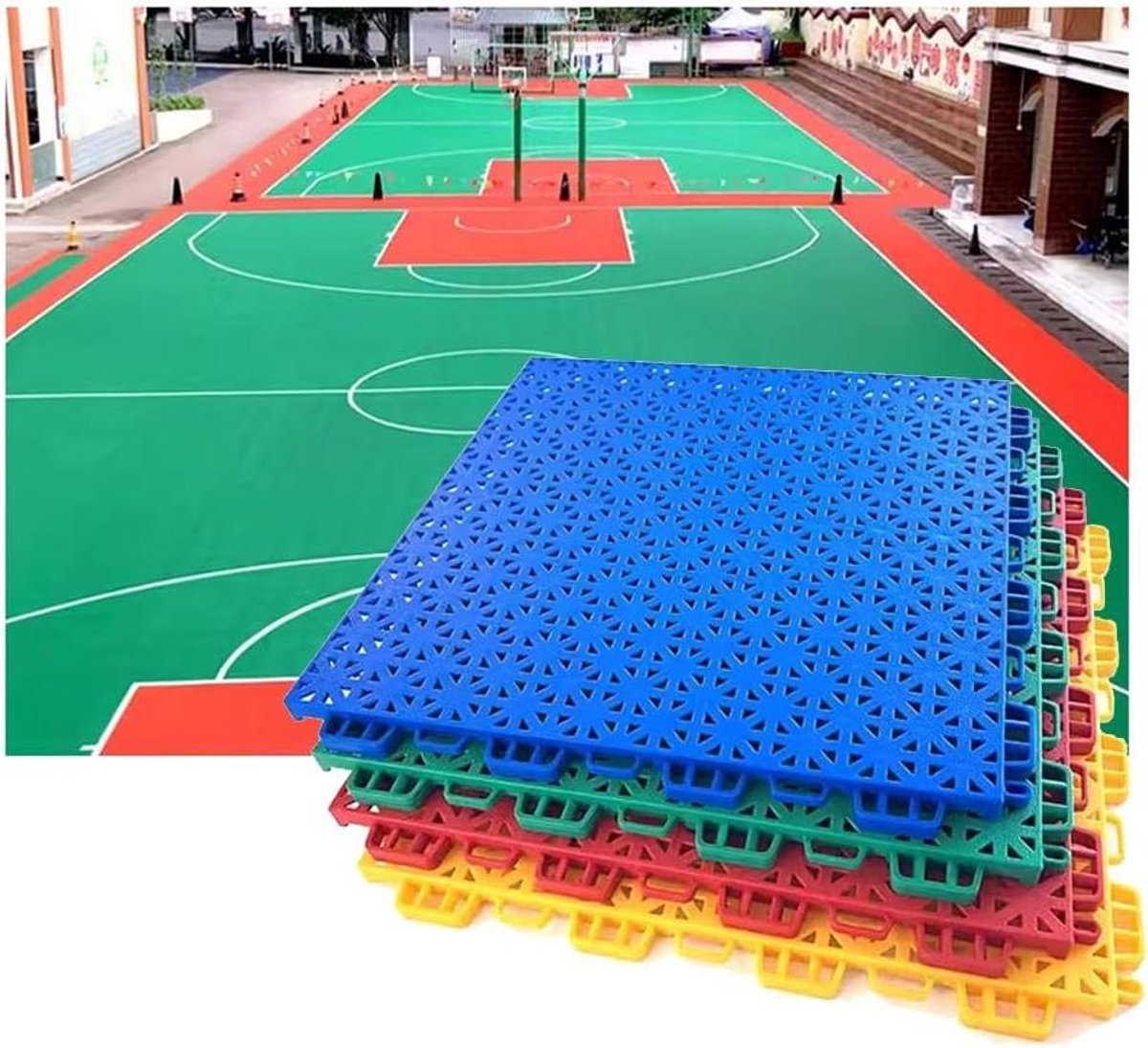 Modulaire Vloertegels - Sportvloer Outdoor - Baan Aanleggen - Weerbestendig Ontwerp - 10 Stuks - Paars