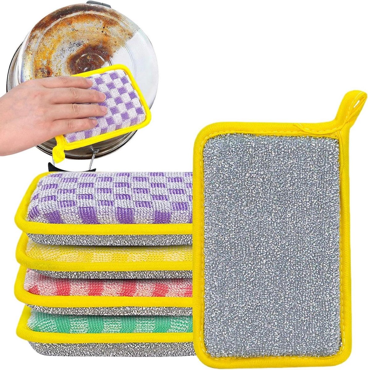 Keukensponzen Set - Reinigingssponzen - Dagelijkse Schoonmaak - Dubbelzijdig Ontwerp - 5 Stuks - Multicolor