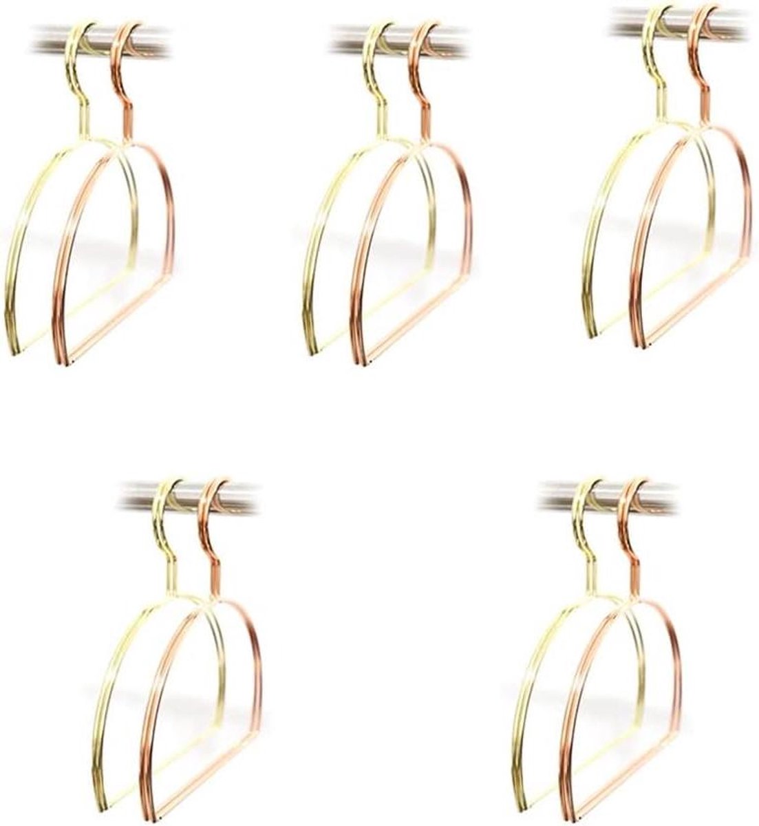 Kleding Hangers - Sjaal Hangers - Kast Organiseren - Ruimtebesparend Ontwerp - 10 Stuks - Goud