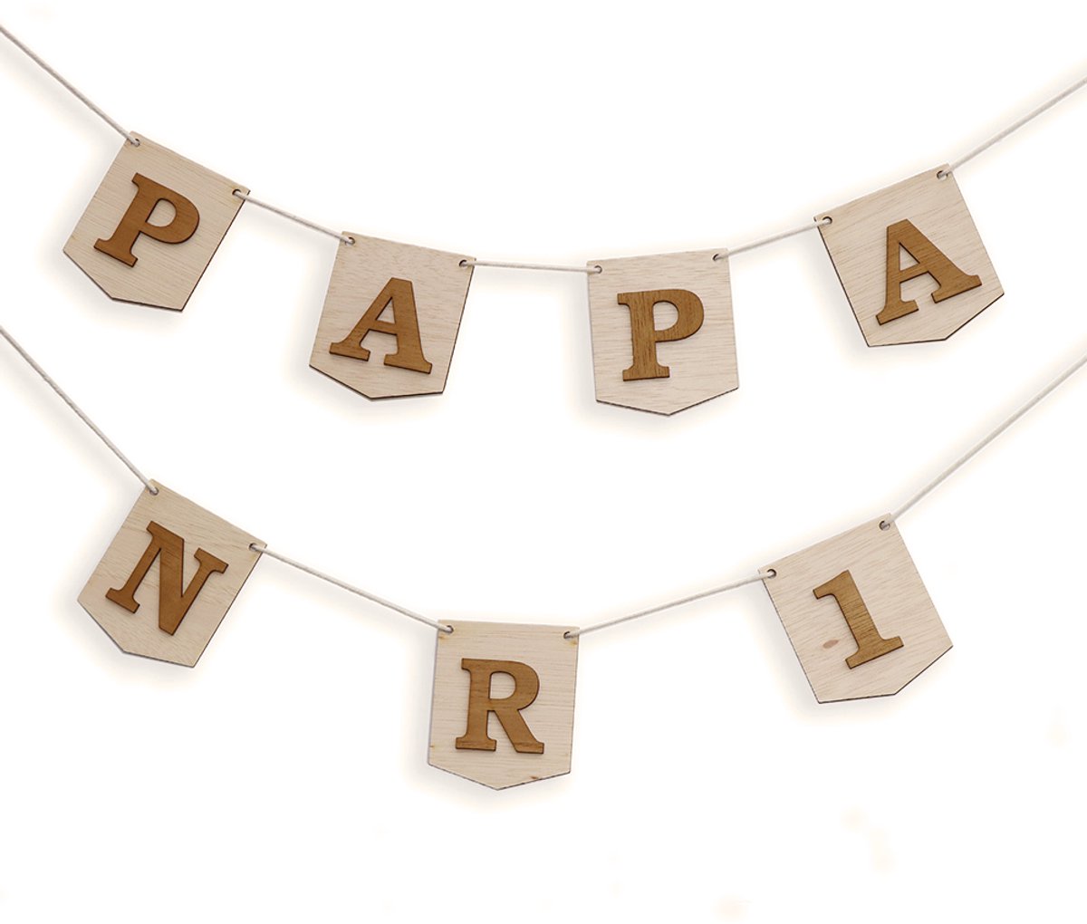 PAPA NR 1 Slinger - Vlaggenlijn - Origineel Vaderdag Cadeau - 2 Meter