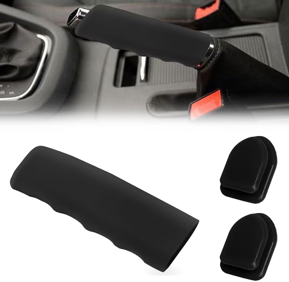 SOUQONE- Handrem Universele Siliconen Beschermhoes - Zachte Decoratie - Antislip - Duurzaam - Eenvoudig te Installeren - Geschikt voor Auto - Handremhoes