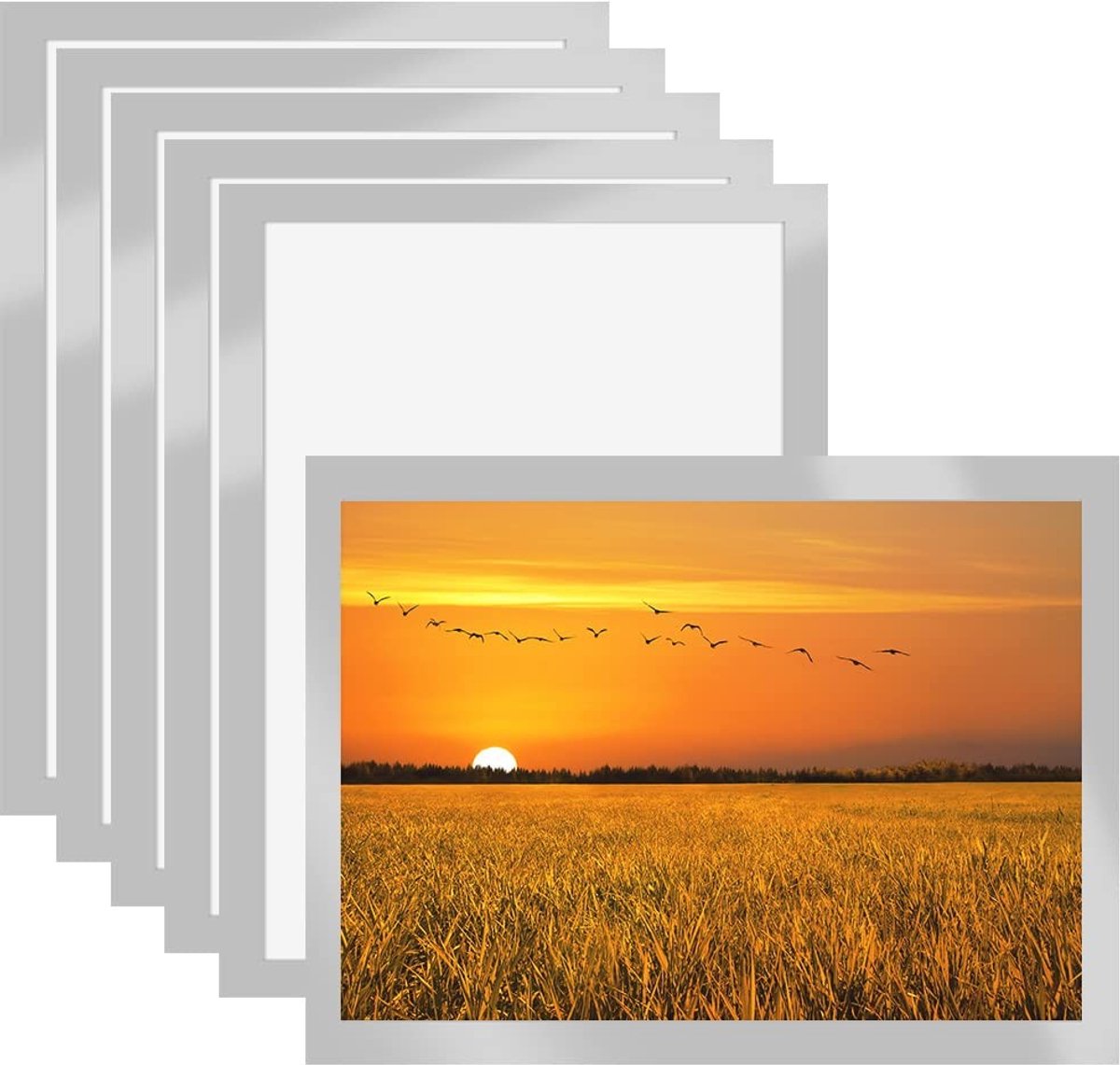 SOUQONE - 6 Stuks Magnetische Fotolijsten A3 - Zelfklevend Met Magneetsluiting