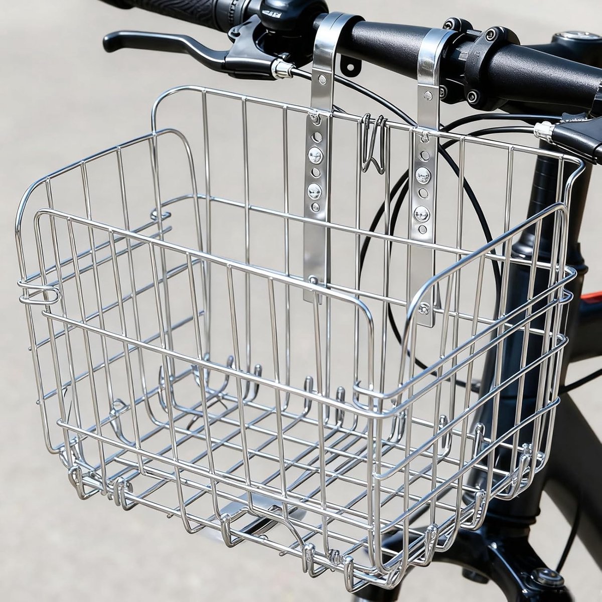 Fietsmand - Opbergrek - Boodschappen Vervoeren - Opvouwbaar - 34 x 19.5 x 22 cm - Zilver