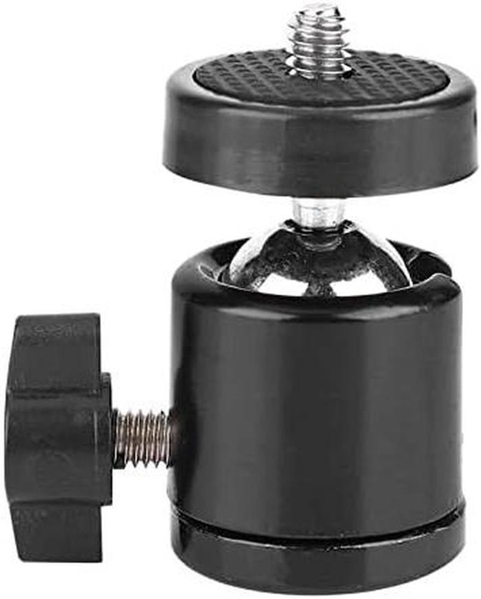 Mini Balhoofd - Camera Statiefkop - Foto's Maken - Aluminium Constructie - 75 gram - Zwart