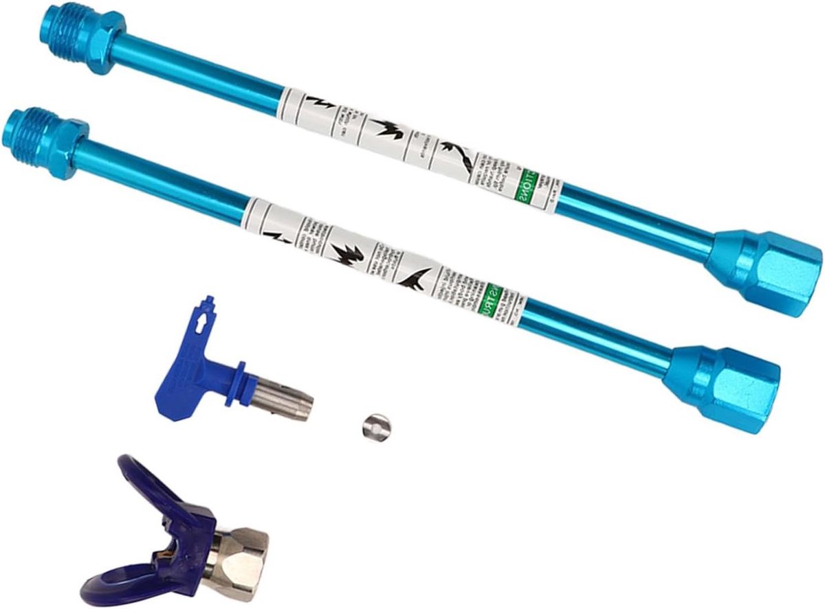 Spray Verlengstang - Sproeier Verlengstuk - Muur Schilderen - Dubbel Gewricht - 30 Cm Lengte - Blauw