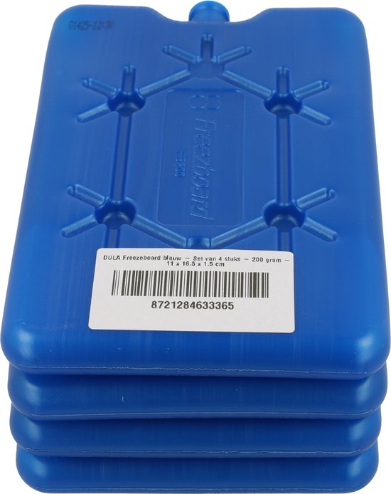 DULA platte koelelementen voor koelbox en koeltas - Freezeboard blauw plat - 4 stuks - 200 gram - 11 x 16.5 x 1.5 cm van DULA — afbeelding 4