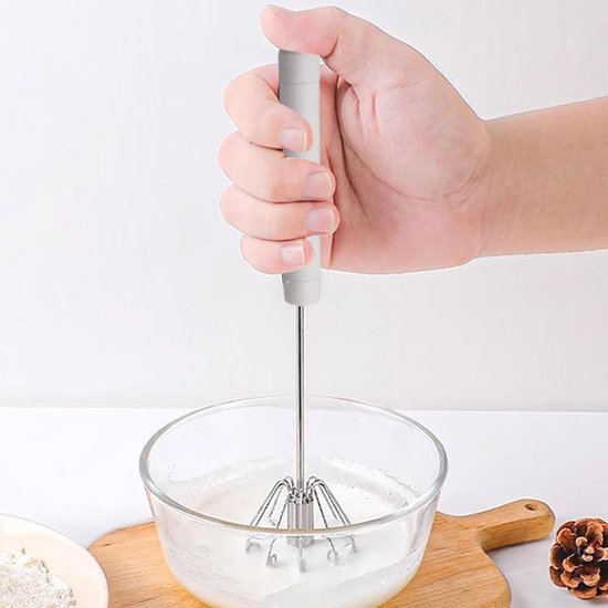 Handmixer Gereedschap - Keuken Roerder - Bakken En Mixen - Tijdbesparend Mechanisme - 26 cm - Wit — afbeelding 4