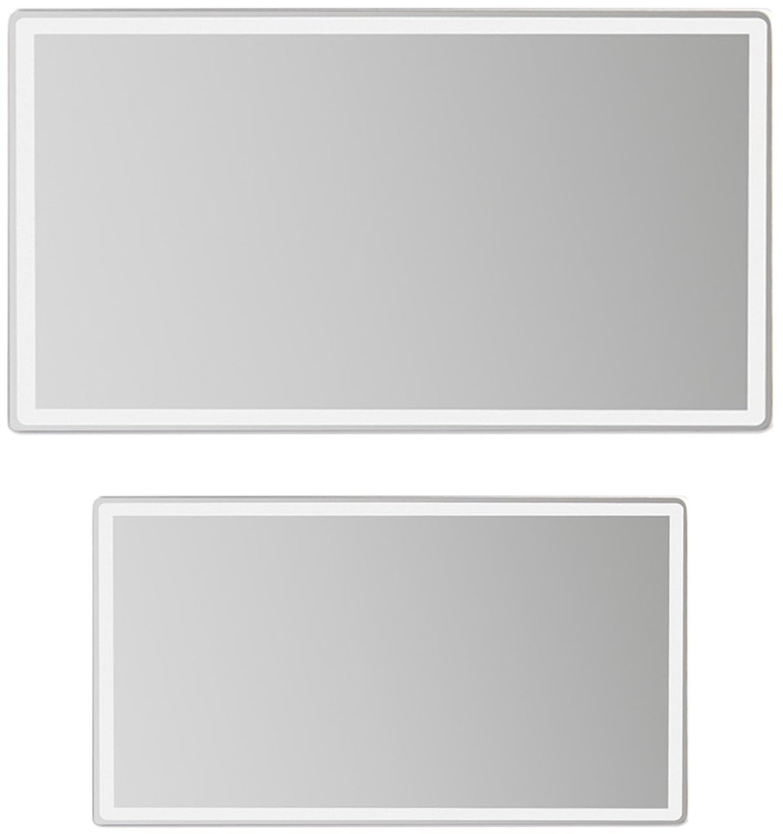 Dailygoods- Cosmeticaspiegel - 2 stuks - Roestvrij Staal - Hoge Resolutie - Draagbaar - Auto-interieuraccessoires - 15 x 8 cm / 11 x 6,5 cm - Make-up Spiegel