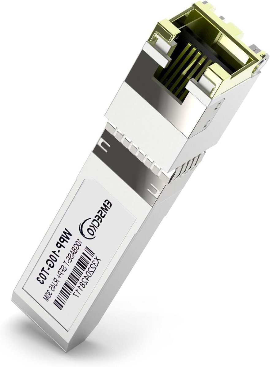 Netwerk Transceiver Module - SFP+ RJ45 - Netwerkverbinding Maken - 10 Gigabit Snelheid - Tot 30 Meter - Zilver