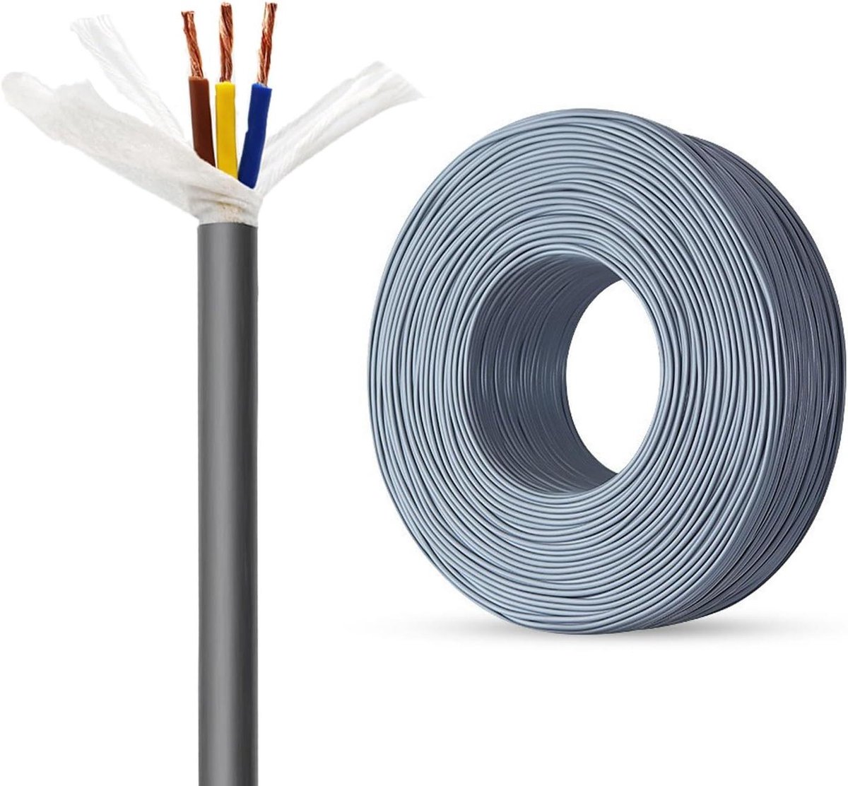 Flexibele Sleepkettingkabel - Robot Kabel - Industriële Automatisering - Hoge Treksterkte - 50ft 2.50mm² - Zwart