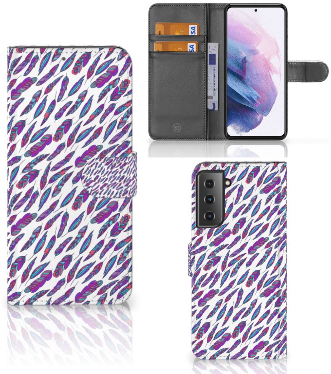 Samsung Galaxy S21 Plus Telefoon Hoesje Feathers Color