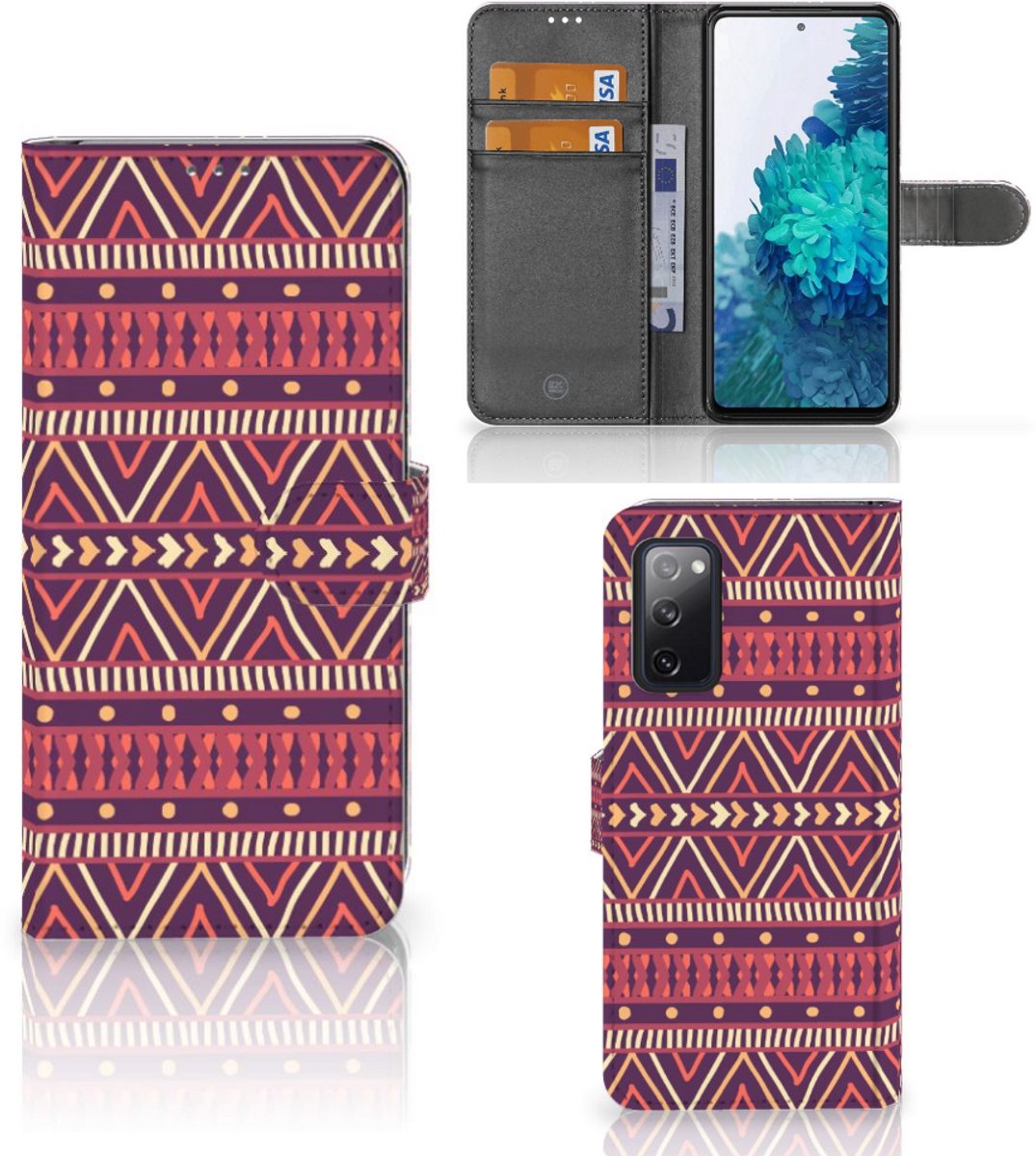 Samsung Galaxy S20 FE Telefoon Hoesje Aztec Paars