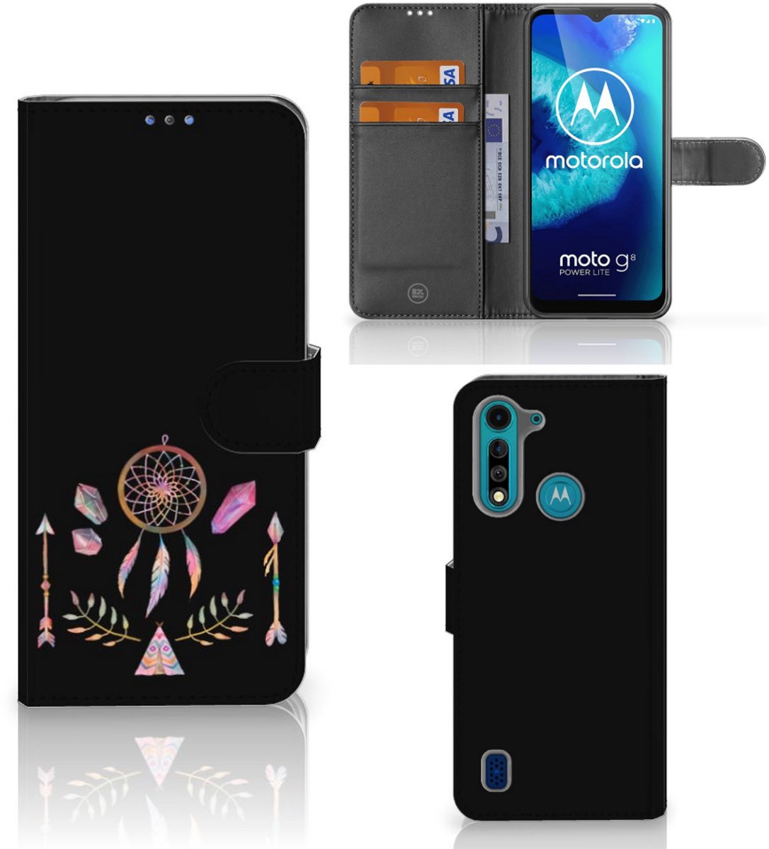 Motorola G8 Power Lite Leuk Hoesje Boho Dreamcatcher