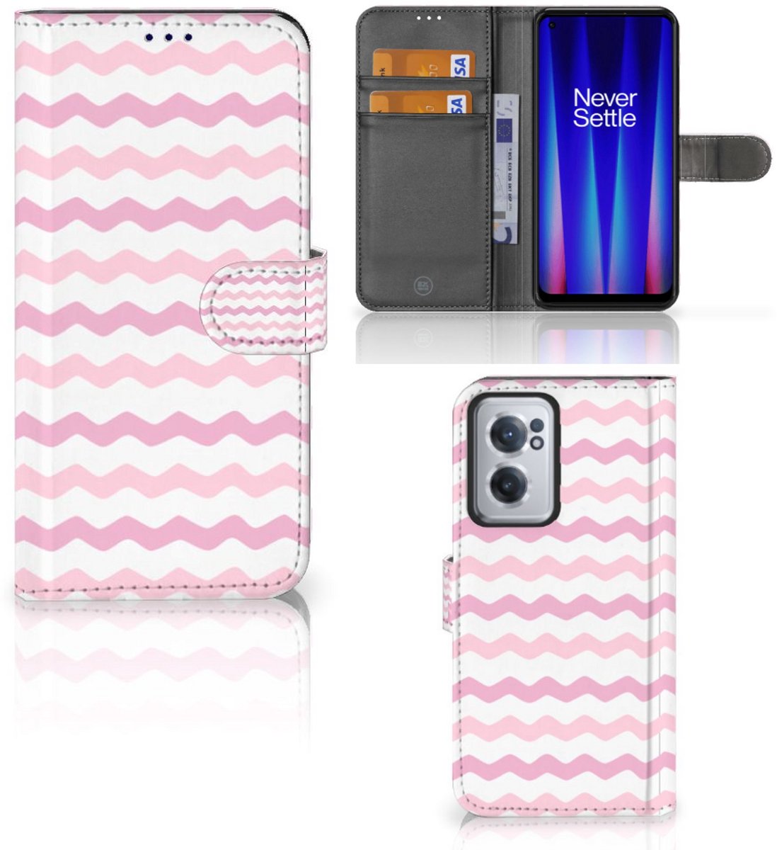 OnePlus Nord CE 2 Telefoon Hoesje Waves Roze