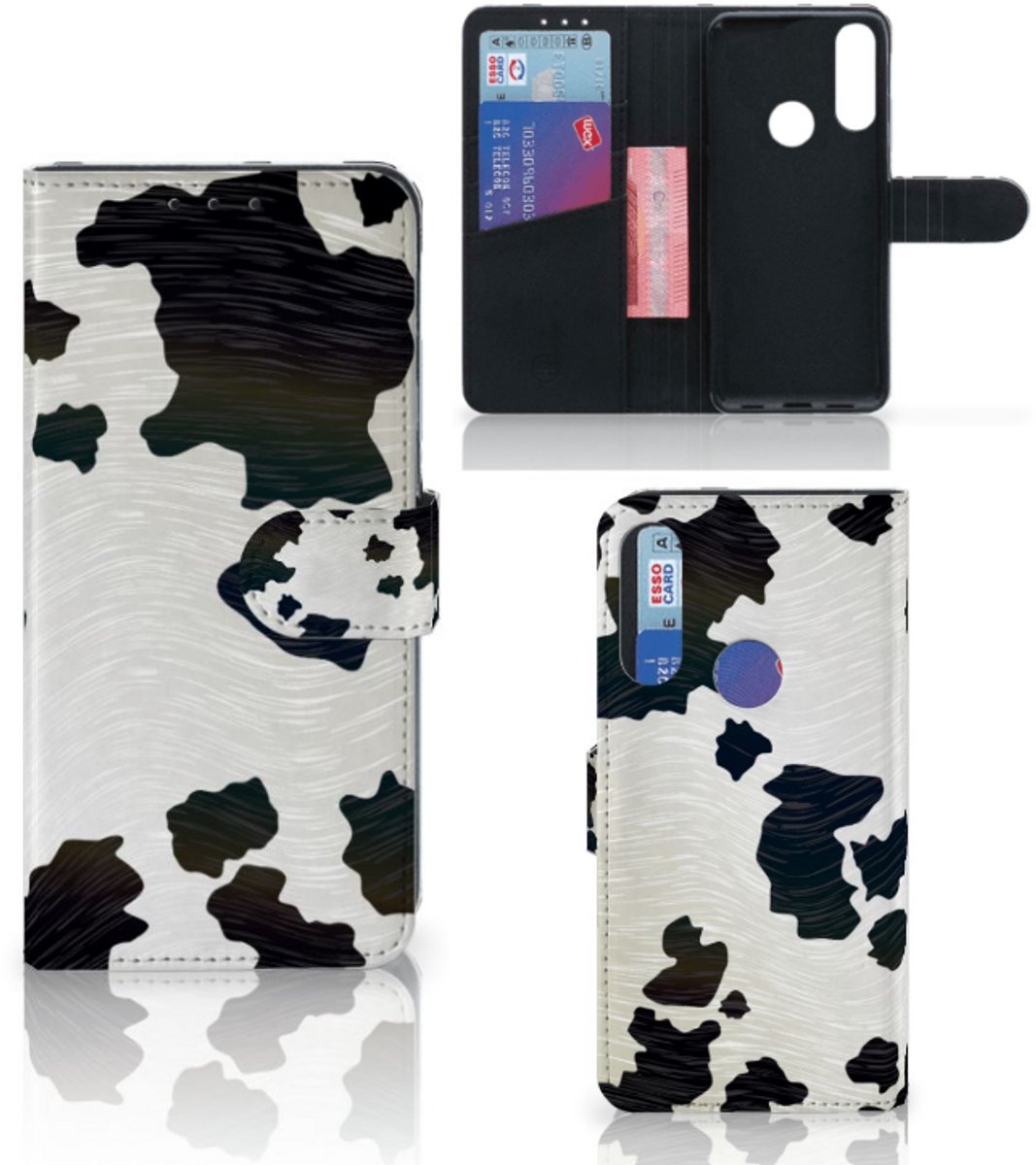 Alcatel 1S 2020 Telefoonhoesje met Pasjes Koeienvlekken