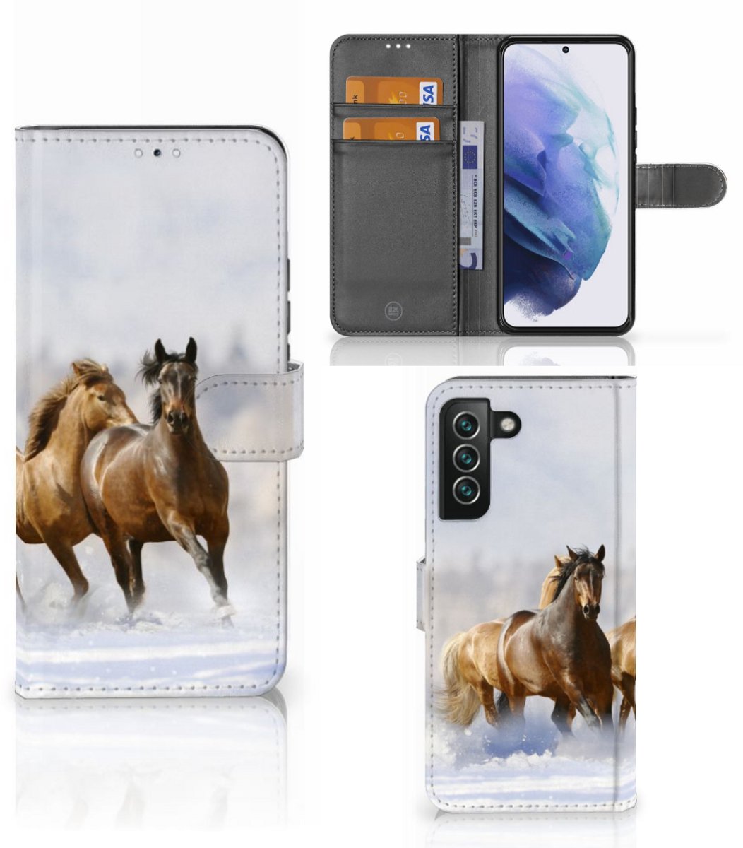 Samsung Galaxy S22 Plus Telefoonhoesje met Pasjes Paarden