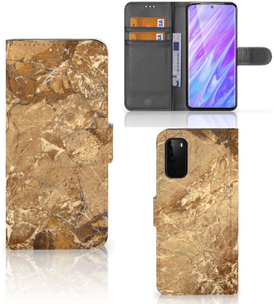 Samsung Galaxy S20 Bookcase Marmer Creme