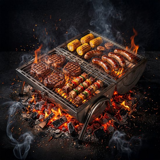 Tafelgrill - 41,5x35x24,5 cm - zilver — afbeelding 4