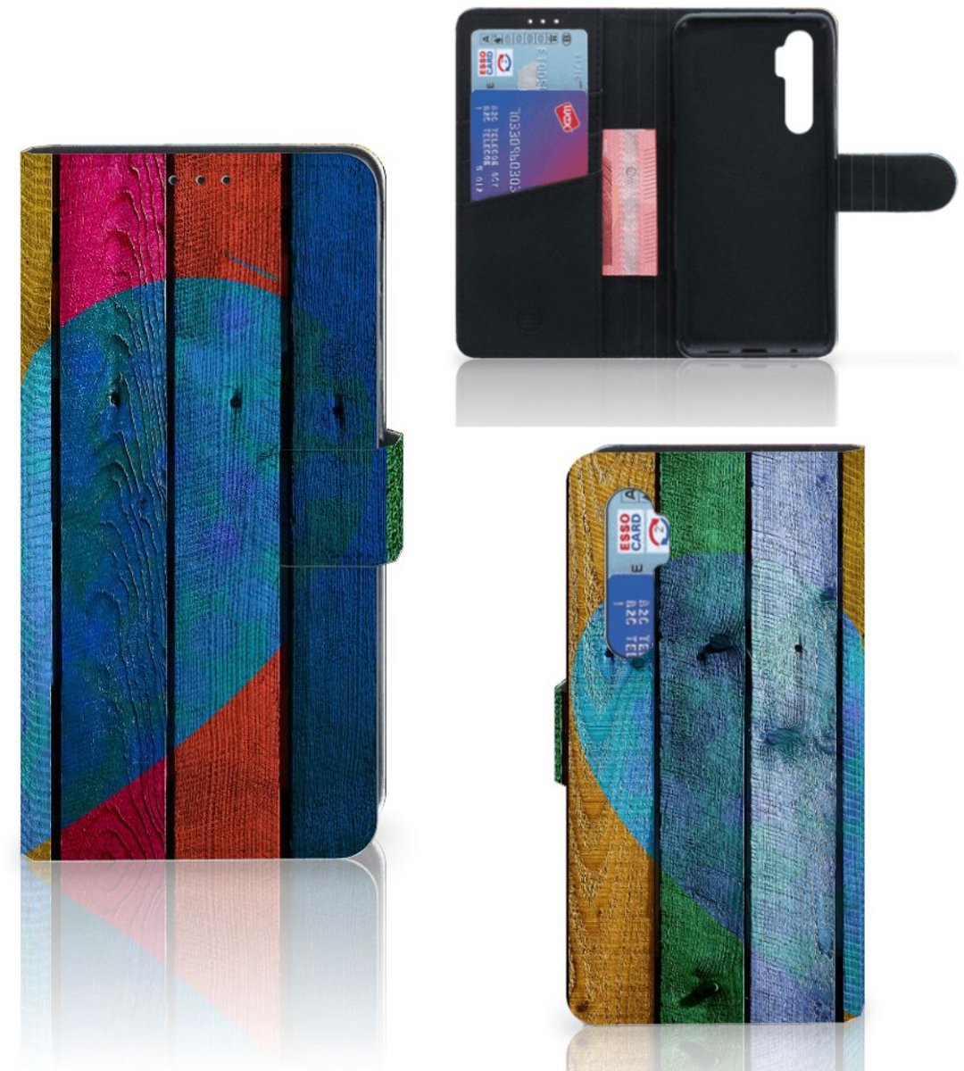Xiaomi Mi Note 10 Lite Book Style Case Wood Heart - Cadeau voor je Vriend