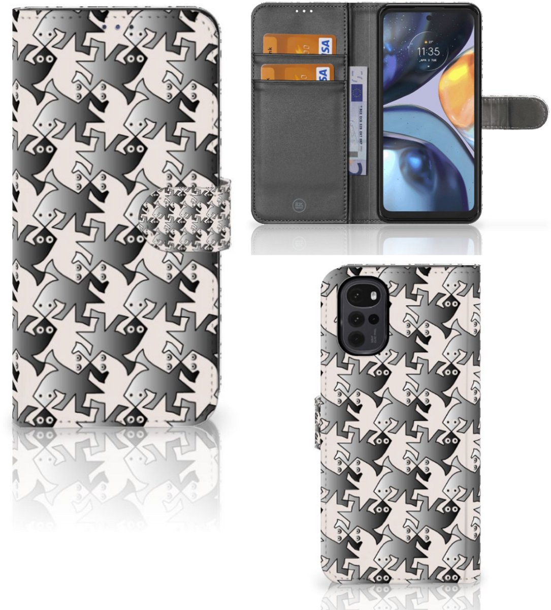 Motorola Moto G22 Telefoonhoesje met Pasjes Salamander Grey