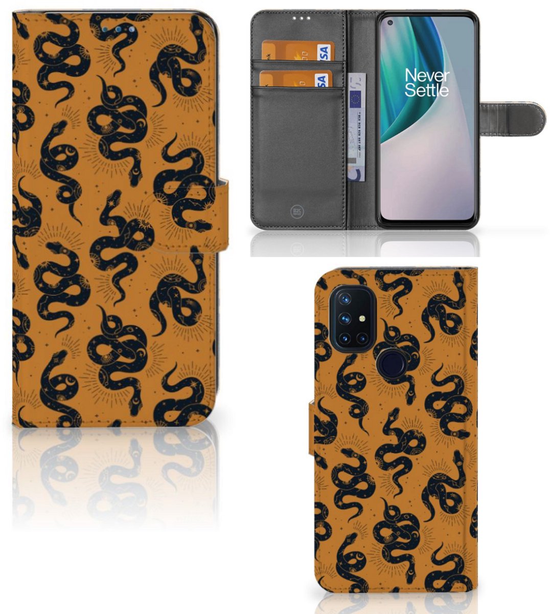 Telefoonhoesje met Pasjes voor OnePlus Nord N10 Snakes