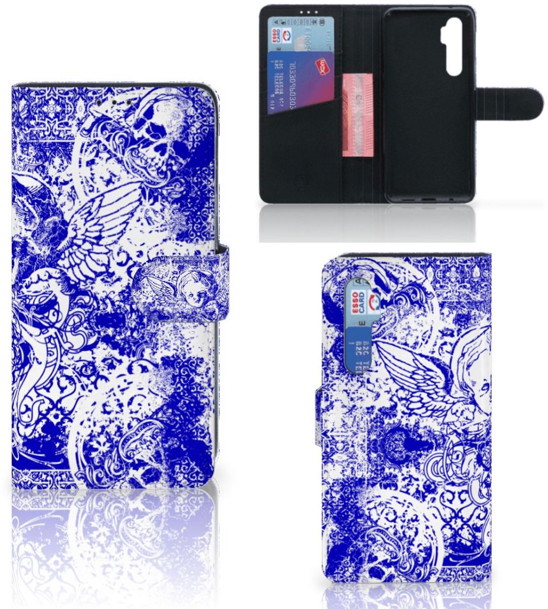Telefoonhoesje met Naam Xiaomi Mi Note 10 Lite Angel Skull Blauw